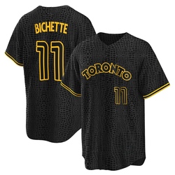 Bo Bichette Men's Toronto Blue Jays Black Replica Snake Skin City Jersey